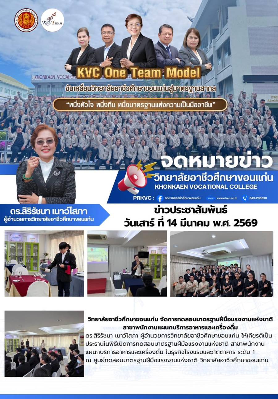 การทดสอบมาตรฐานฝีมือแรงงานแห่งชาติ สาขาพนักงานแผนกบริการอาหารและเครื่องดื่ม