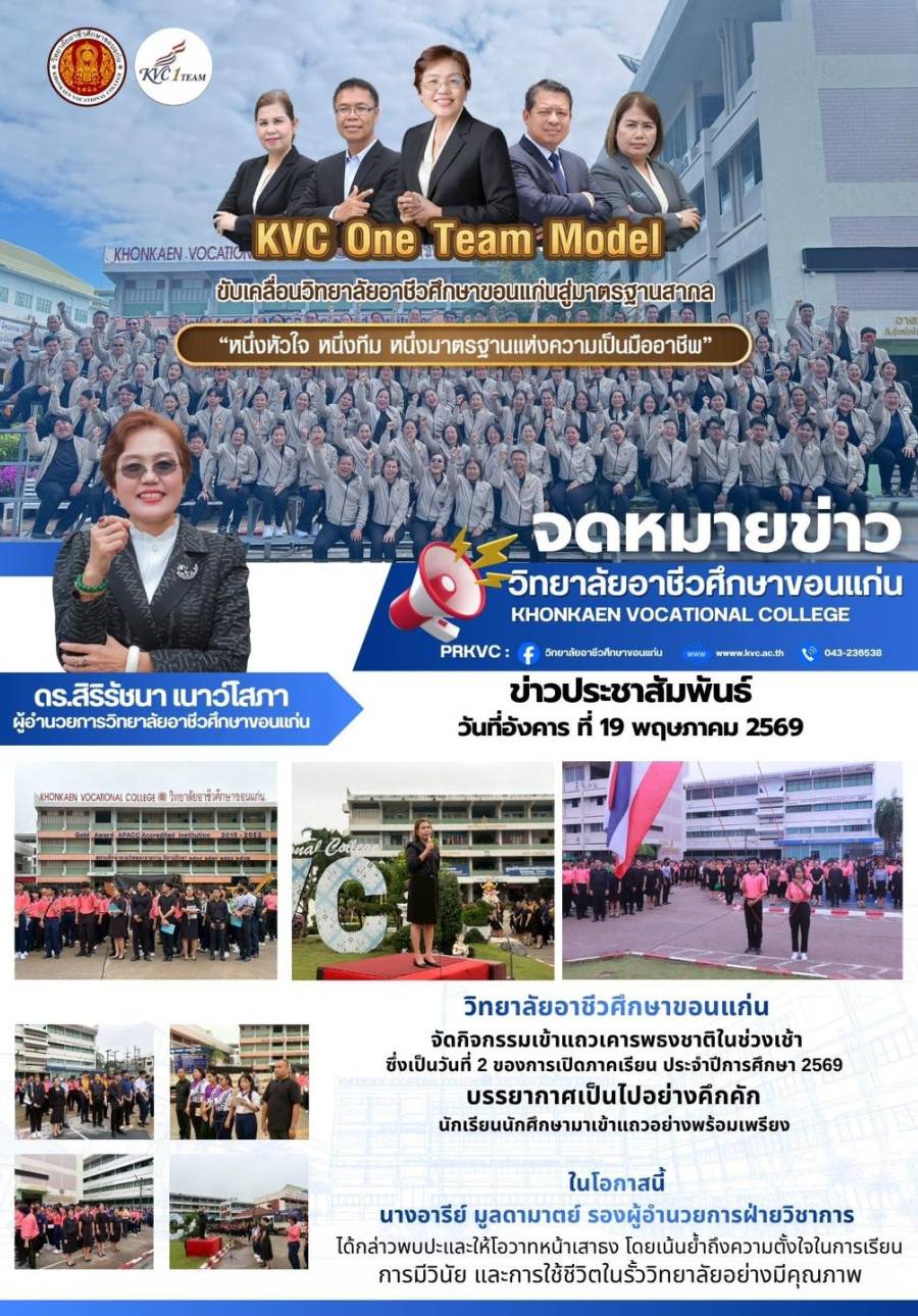 กิจกรรมเข้าแถวเคารพธงชาติในช่วงเช้า วันที่ 2 ของการเปิดภาคเรียน ประจำปีการศึกษา 2569